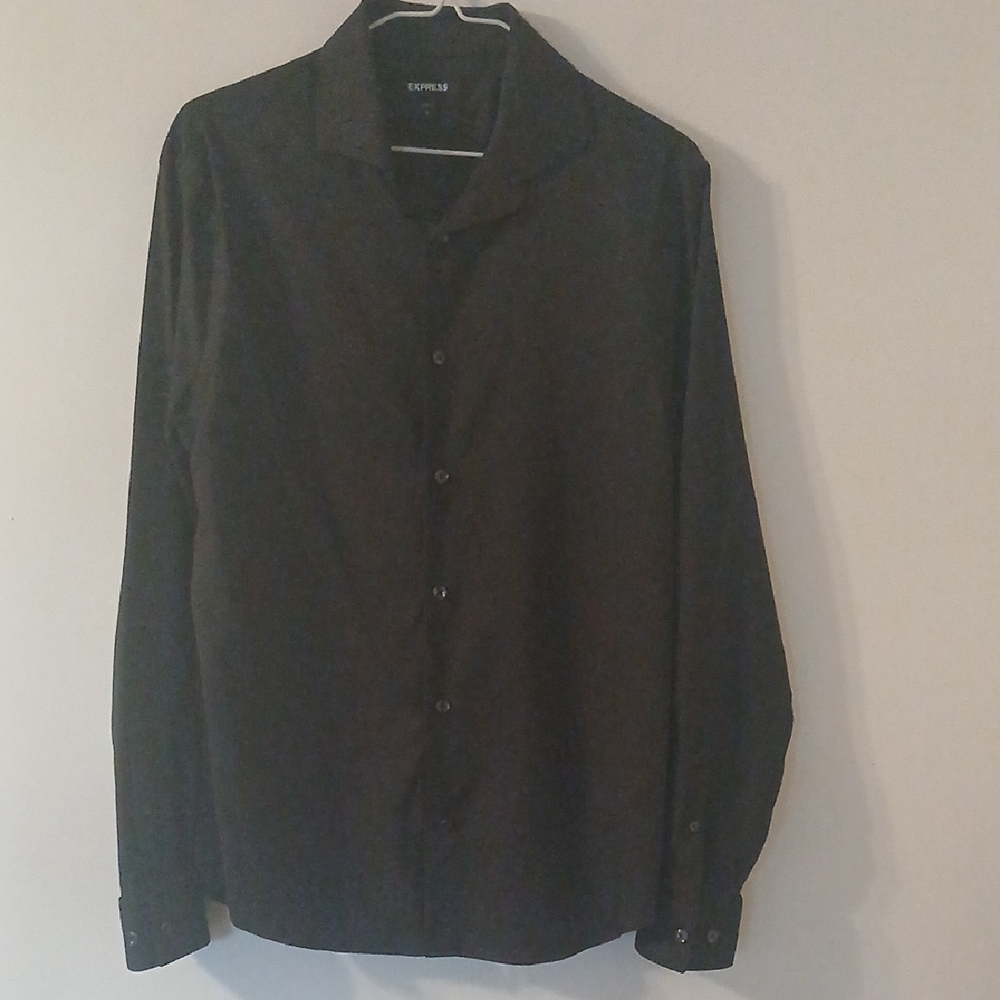 Express Black Button-Up Shirt